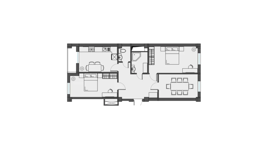 3-xonali xonadon 77.8 m²  8/14 qavat | KAVAT TOWERS Turar-joy majmuasi