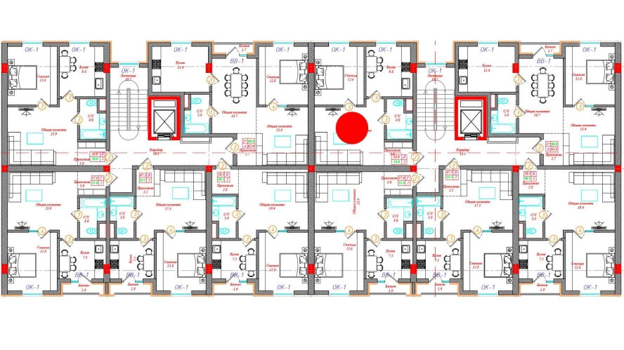 2-xonali xonadon 58 m²  3/12 qavat | CHINARA PARK Turar-joy majmuasi