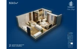 1-xonali xonadon 53 m²  7/12 qavat | Sokin hayot Turar-joy majmuasi