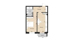 1-комн. квартира 45.41 м²  2/10 этаж | Жилой комплекс Ko'kcha-Oqtepa