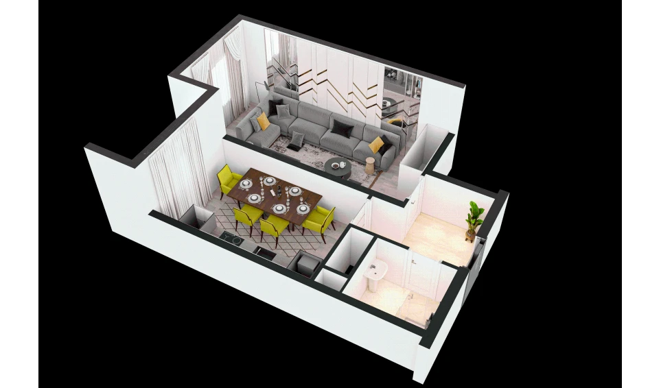 1-комн. квартира 42.9 м²  9/16 этаж | Жилой комплекс TRINITY