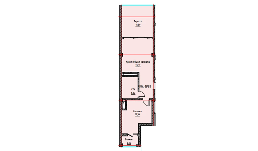 1-комнатная квартира 70.13 м²  9/9 этаж | Жилой комплекс UCHTEPA CITY