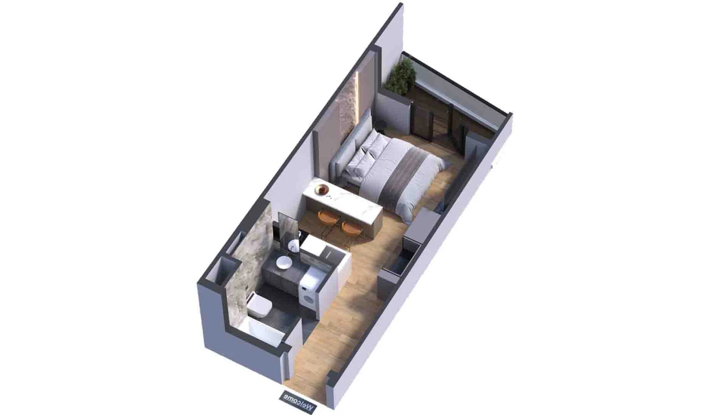 1-комн. квартира 29.94 м²  5/7 этаж | Жилой комплекс Bochka Resort
