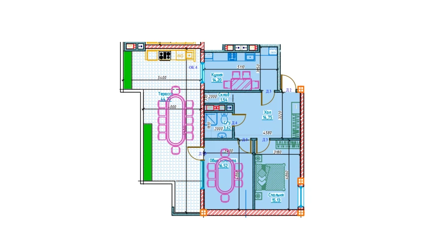 2-xonali xonadon 109.98 m²  13/13 qavat | Al-Qasr Turar-joy majmuasi