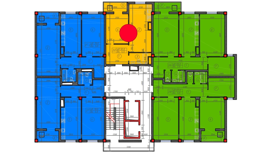 1-xonali xonadon 52 m² 11/12 qavat | Sokin hayot Turar-joy majmuasi 1-xonali xonadon 52 m² 11/12 qavat | Sokin hayot Turar-joy majmuasi