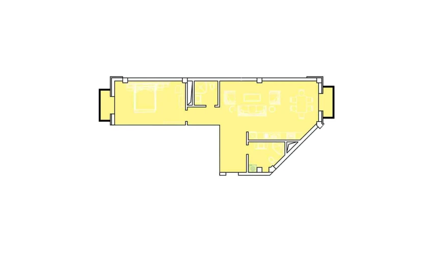 2-комнатная квартира 83.68 м²  7/8 этаж | Жилой комплекс Ziynat Capital