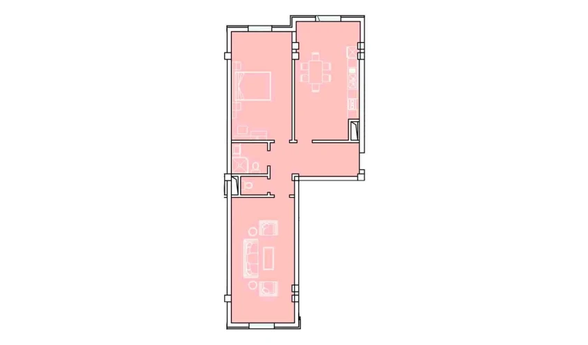 3-комнатная квартира 100.33 м²  8/8 этаж | Жилой комплекс Ziynat Capital