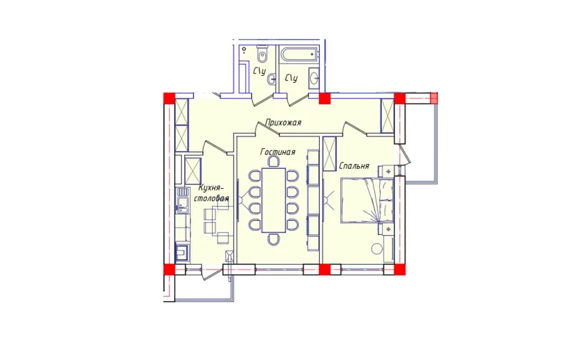 5-xonali xonadon 120.1 m²  7/8 qavat | STAR HOUSE RESIDENCE Turar-joy majmuasi