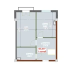 1-xonali xonadon 45.3 m²  4/9 qavat | YANGI AVLOD Turar-joy majmuasi