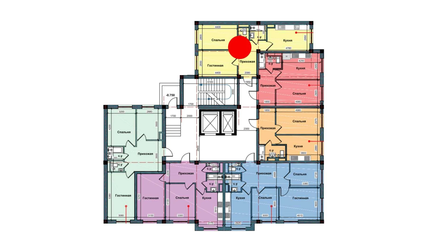 2-xonali xonadon 56.1 m²  1/10 qavat | NUR BARAKA Turar-joy majmuasi