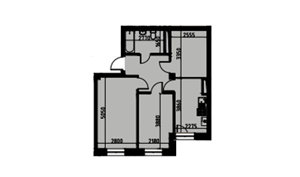 2-комн. квартира 51.97 м²  2/10 этаж | Жилой комплекс YANGIOBOD RESIDENCE
