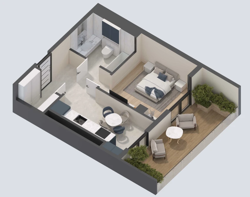 1-комн. квартира 37.55 м²  3/14 этаж | Жилой комплекс PARVOZ