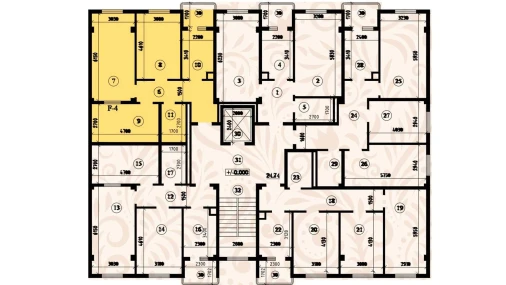 3-xonali xonadon 71.66 m²  3/8 qavat | YASHIL VODIY RESIDENCE Turar-joy majmuasi
