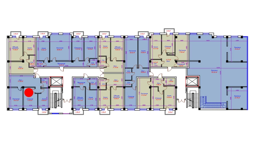 2-комн. квартира 68.72 м²  2/10 этаж | Жилой комплекс Ko'kcha-Oqtepa