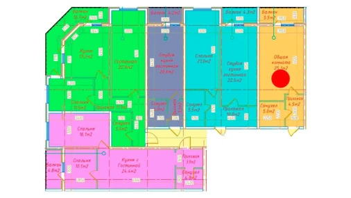 1-комнатная квартира 40.1 м²  15/16 этаж | Жилой комплекс DO'MBIROBOD RESIDENCE