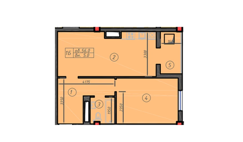 1-комнатная квартира 56 м²  11/12 этаж | Жилой комплекс Sokin hayot