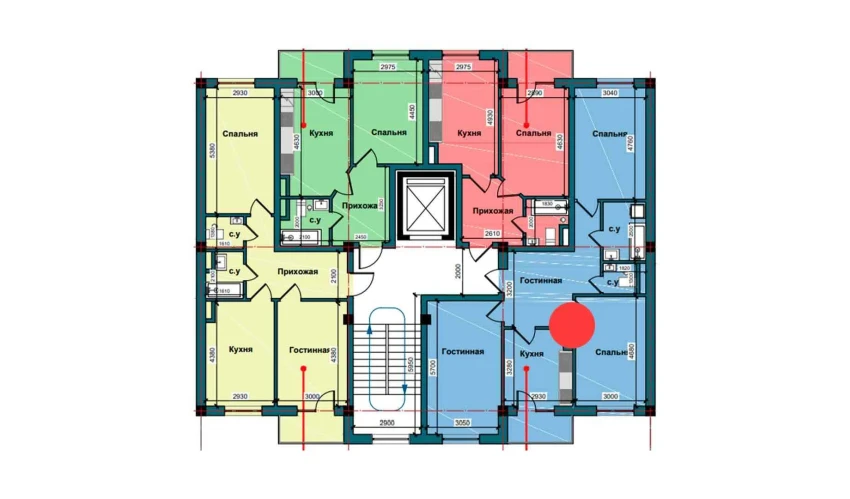 3-xonali xonadon 83 m²  4/9 qavat | NUR BARAKA Turar-joy majmuasi