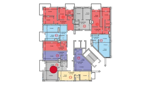 1-комнатная квартира 43.8 м²  14/14 этаж | Жилой комплекс Al-Barakat