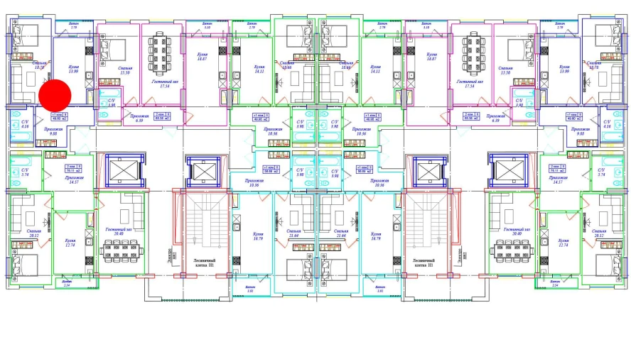 1-xonali xonadon 49.6 m²  3/17 qavat | ASTRA Turar-joy majmuasi