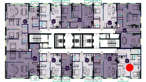 2-xonali xonadon 78.19 m²  13/22 qavat | Central Avenue Turar-joy majmuasi