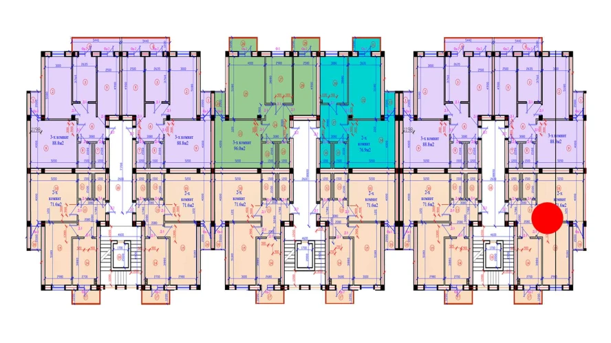 2-xonali xonadon 71.6 m²  4/7 qavat | G'IJDUVON CITY Turar-joy majmuasi