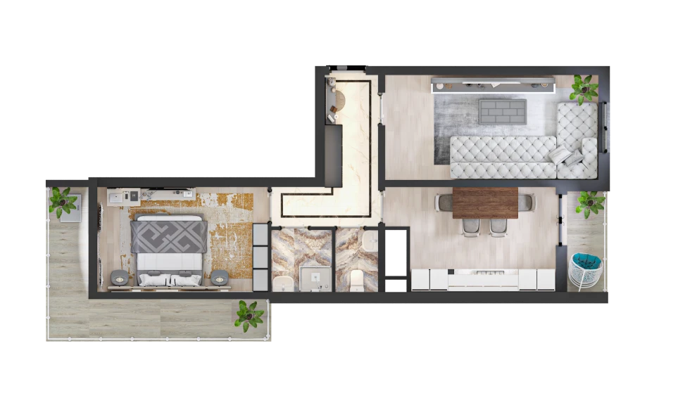 2-комн. квартира 62.4 м²  10/16 этаж | Жилой комплекс TRINITY
