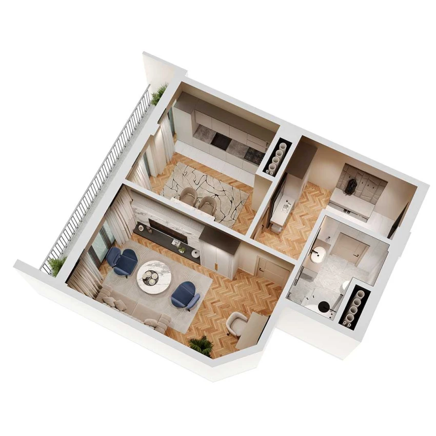2-xonali xonadon 52.6 m²  10/12 qavat | SOKIN SOHIL Turar-joy majmuasi