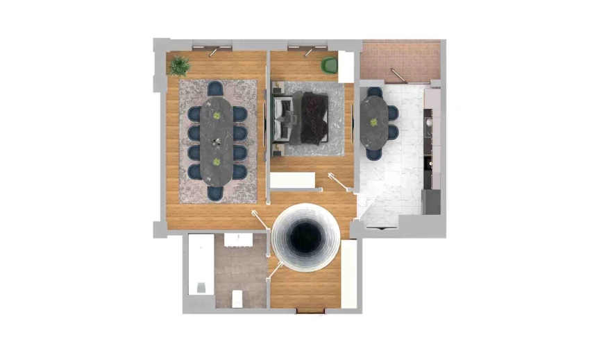 2-комнатная квартира 66.54 м²  11/13 этаж | Жилой комплекс Al-Qasr