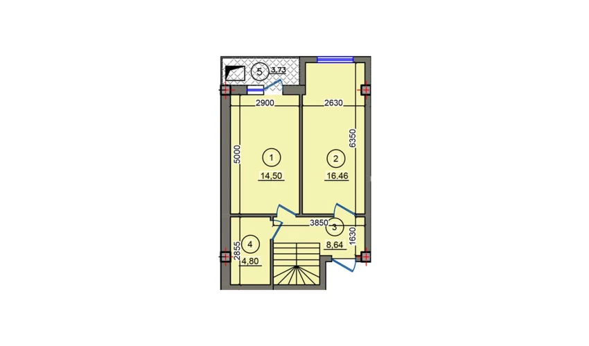 1-комнатная квартира 48.35 м²  9/10 этаж | Жилой комплекс Qibray City