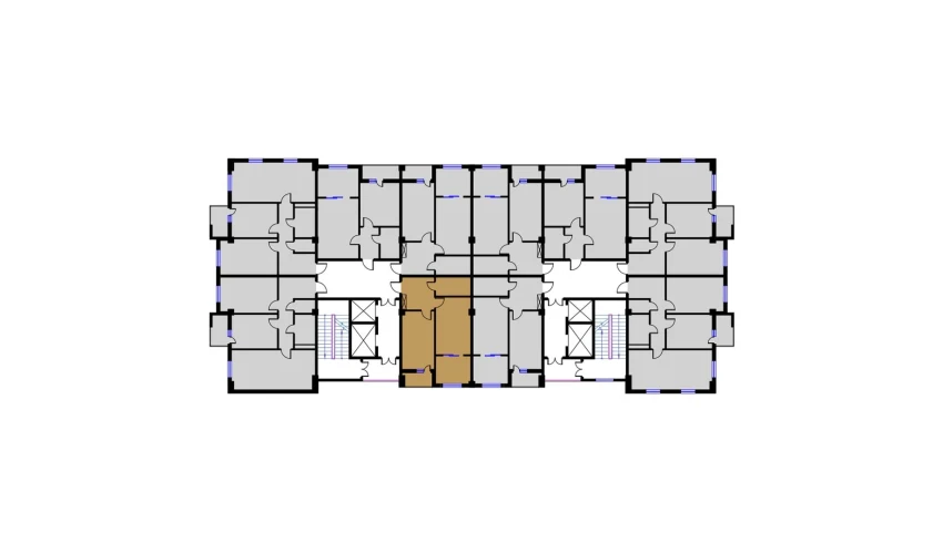 2-xonali xonadon 53.34 m²  12/16 qavat | BRILLIANT Turar-joy majmuasi