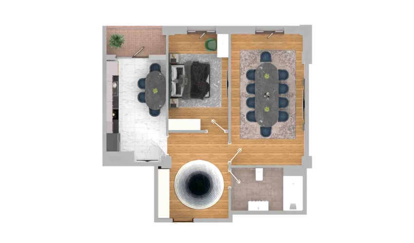 2-комнатная квартира 69.18 м²  11/13 этаж | Жилой комплекс Al-Qasr