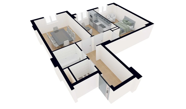 2-комнатная квартира 74.73 м²  8/9 этаж | Жилой комплекс XUMO