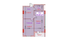 2-комн. квартира 54.85 м²  4/8 этаж | Жилой комплекс CAPITAL AVENUE