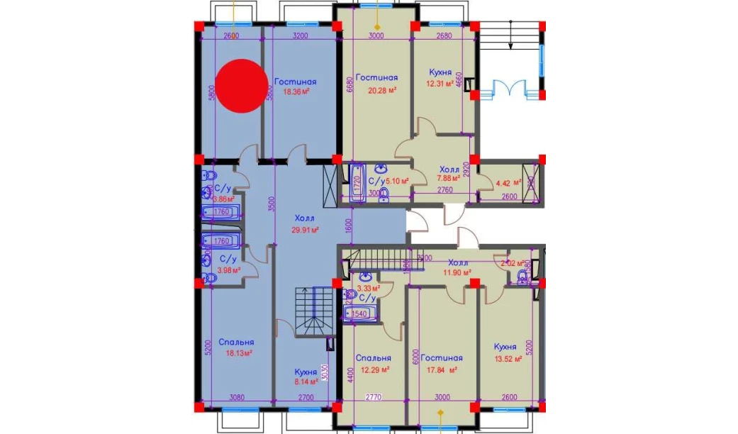 3-комнатная квартира 97.42 м²  1/10 этаж | Жилой комплекс Ko'kcha-Oqtepa