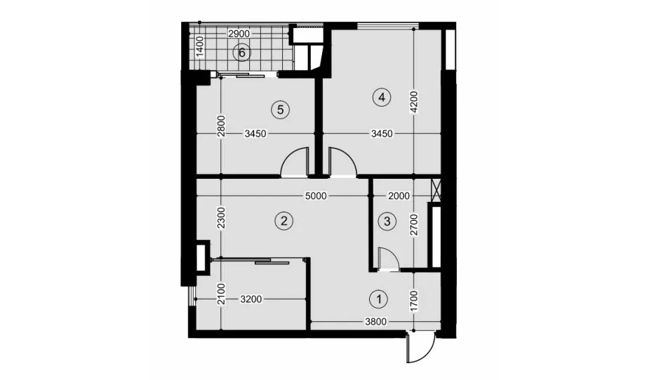 3-xonali xonadon 57.4 m²  5/12 qavat | NAVRUZ GROUP Turar-joy majmuasi