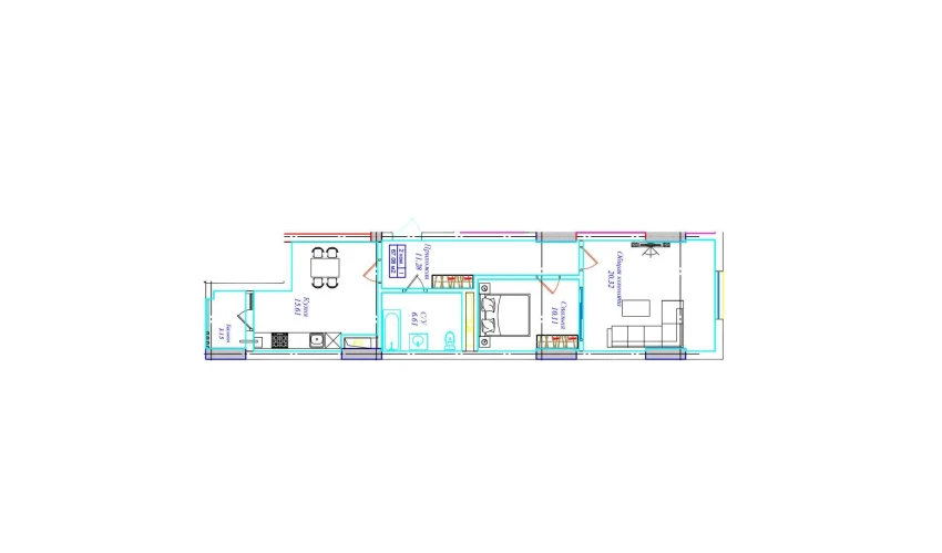 2-комнатная квартира 67.08 м²  7/17 этаж | Жилой комплекс UCHTEPA CITY