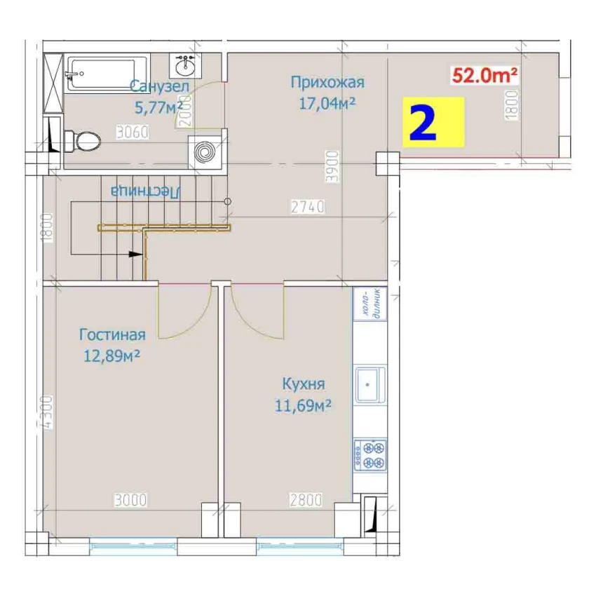1-xonali xonadon 104 m²  1/9 qavat | YANGI AVLOD Turar-joy majmuasi