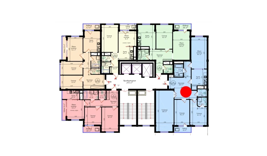 4-xonali xonadon 124.2 m²  5/19 qavat | BRILLIANT CITY AC Turar-joy majmuasi