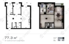 3-комн. квартира 77.3 м²  2/13 этаж | Жилой комплекс Binkat