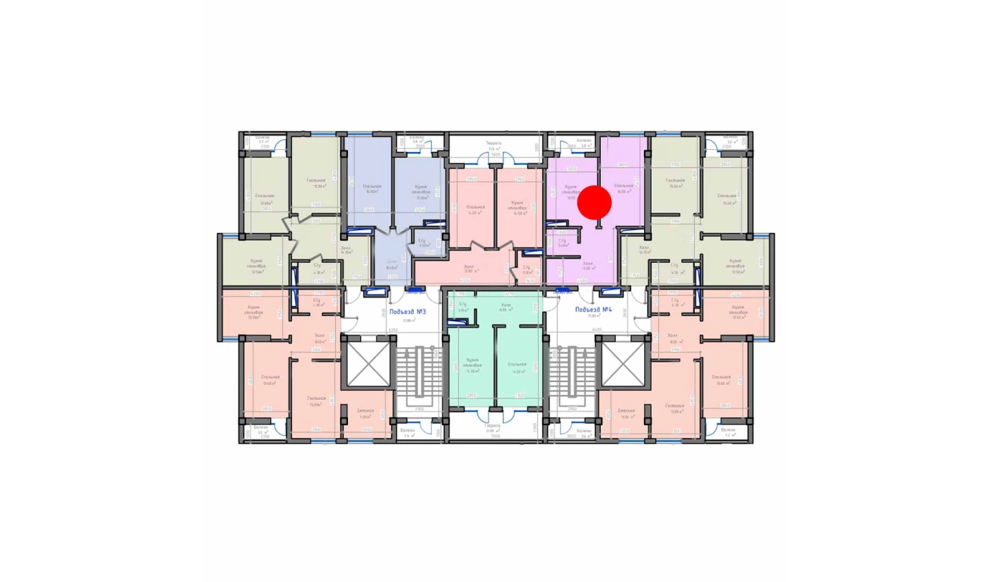 1-комн. квартира 51.3 м²  12/13 этаж | Жилой комплекс ORZU SAROYI