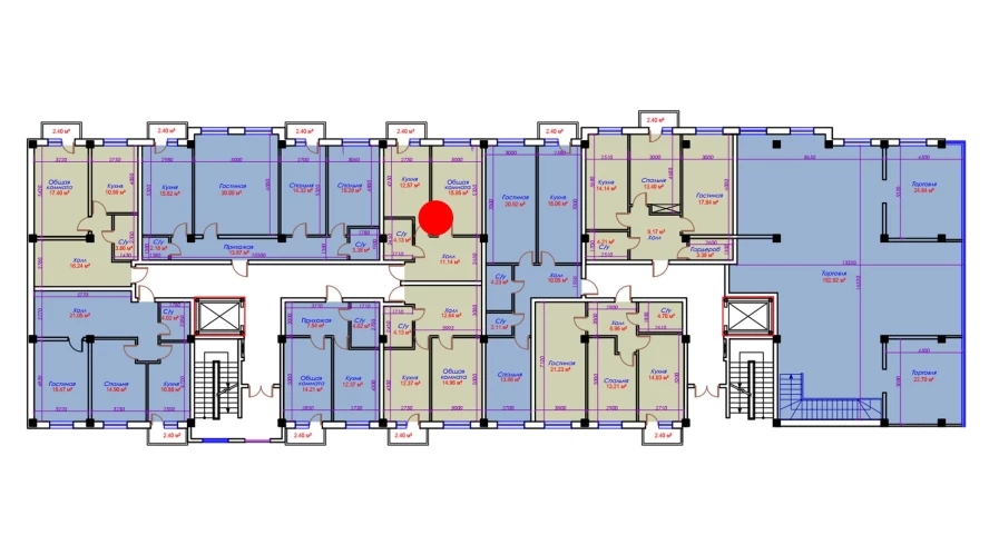 1-комн. квартира 46.19 м²  2/10 этаж | Жилой комплекс Ko'kcha-Oqtepa