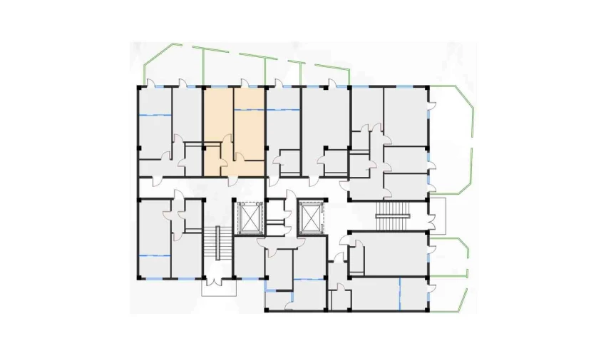 2-xonali xonadon 44.25 m²  1/7 qavat | Bochka Resort Turar-joy majmuasi