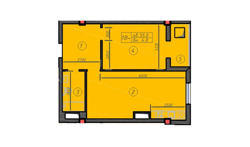 1-комнатная квартира 55 м²  3/12 этаж | Жилой комплекс Sokin hayot