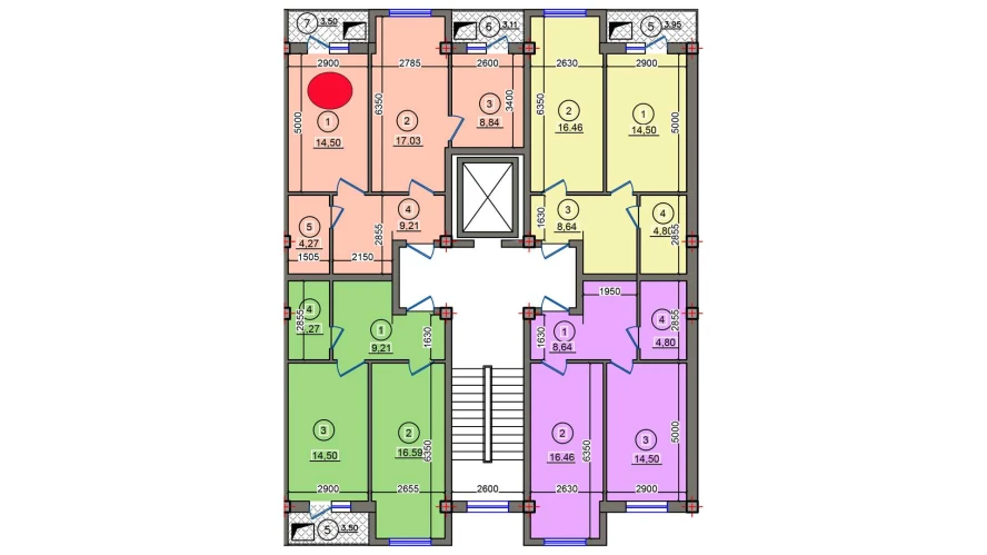 2-xonali xonadon 60.46 m²  2/10 qavat | Qibray City Turar-joy majmuasi