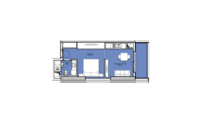1-комнатная квартира 39.07 м²  13/19 этаж | Жилой комплекс Resim Taşkent