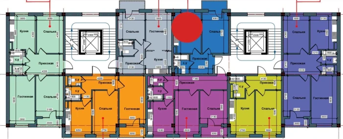 1-xonali xonadon 43.3 m²  3/9 qavat | NUR BARAKA Turar-joy majmuasi