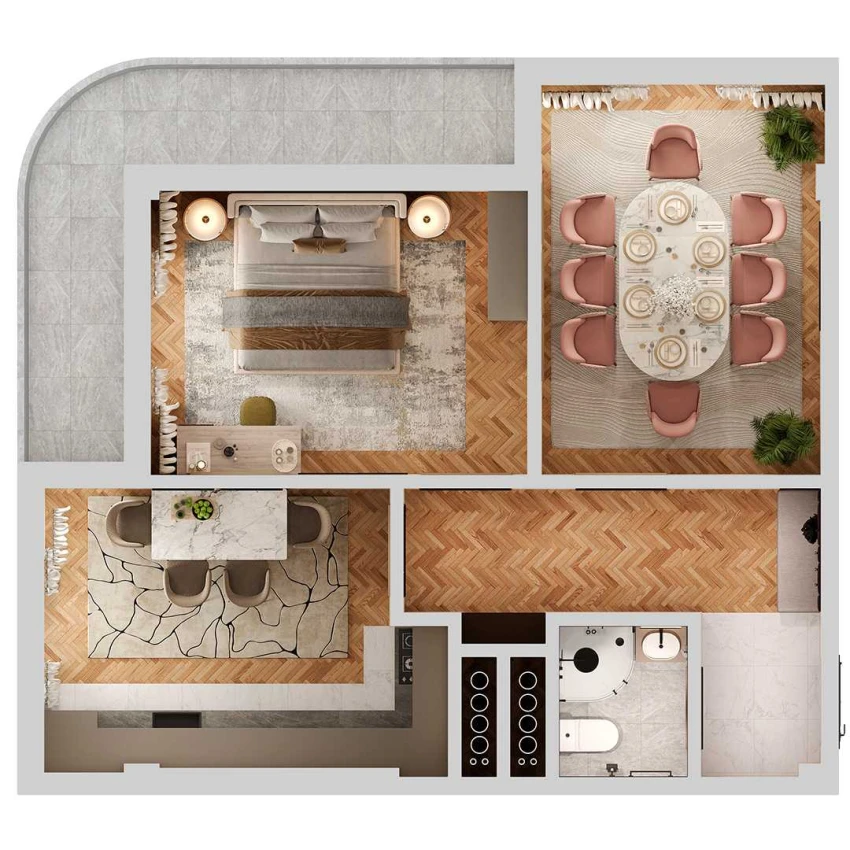2-комн. квартира 65 м²  5/12 этаж | Жилой комплекс SOKIN SOHIL
