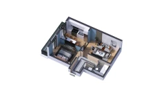 2-комн. квартира 44.89 м²  2/16 этаж | Жилой комплекс SOKIN DIYOR