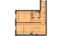1-xonali xonadon 61 m²  1/12 qavat | Sokin hayot Turar-joy majmuasi