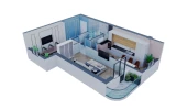 2-комн. квартира 71.53 м²  5/10 этаж | Жилой комплекс Ooo Angren smart city 1